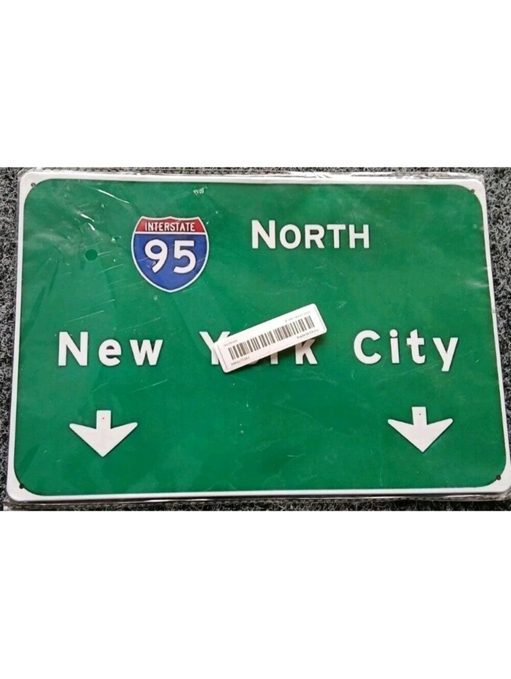 Interstate 95 North - New York City - 12" x 8" Aluminum Metal Tin - Highway Sign